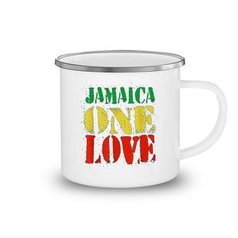 Jamaica One Love Rasta Flag Colors Reggae Camping Mug | Mazezy