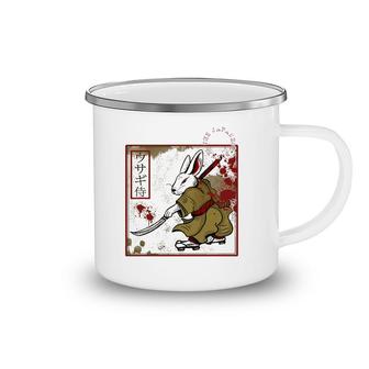 Japanese Samurai Bushido Rabbit Warrior Vintage Old Stamp Camping Mug | Mazezy