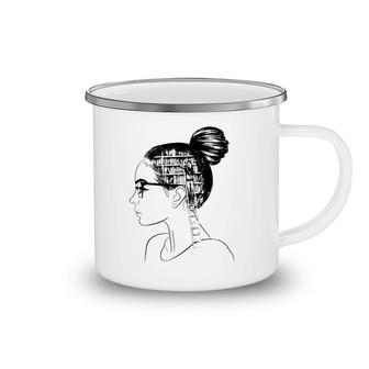 Just A Girl Who Loves Books Ladies Bun Glasses Women Gift Camping Mug | Mazezy