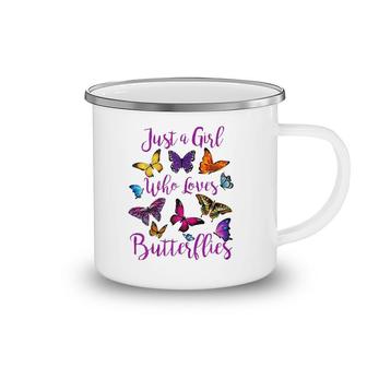 Just A Girl Who Loves Butterflies Camping Mug | Mazezy
