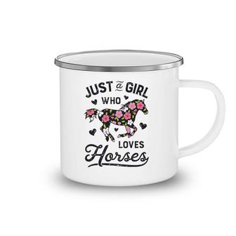 Just A Girl Who Loves Horses Women Horse Horseback Riding Camping Mug | Mazezy