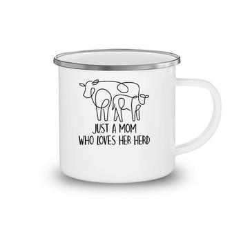 Just A Mom Who Loves Her Herd Mother's Day Present Farm Mama Camping Mug | Mazezy
