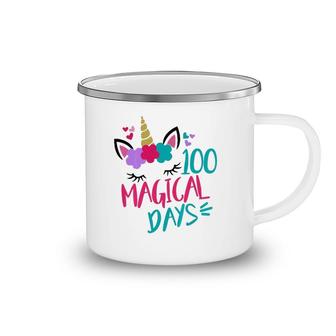 Kids 100 Magical Days Of School Unicorn 100Th Day Camping Mug | Mazezy