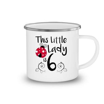 Kids 6 Years Old Ladybug Birthday Party Lady Bug Party 6Th Gift Camping Mug | Mazezy