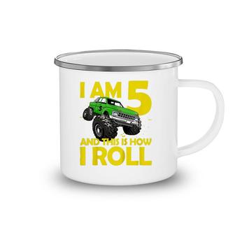 Kids I Am 5 And This Is How I Roll Monster Truck Camping Mug | Mazezy