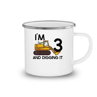 Kids Youth 3 Yeas Old Boys Construction Digger Birthday Outfit Camping Mug | Mazezy