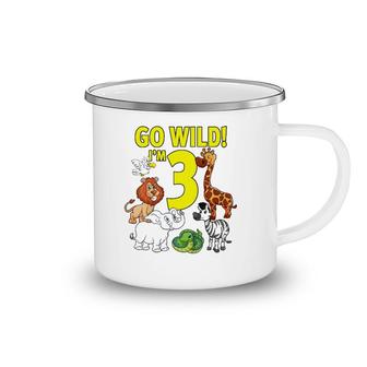 Kids Zoo Themed Birthday For 3 Years Old Camping Mug | Mazezy