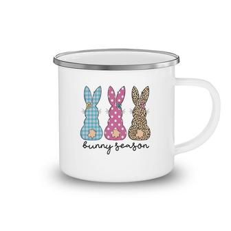 Leopard Dots And Plaid Bunny Season Easter Day Outfit Happy Easter Day Camping Mug - Seseable