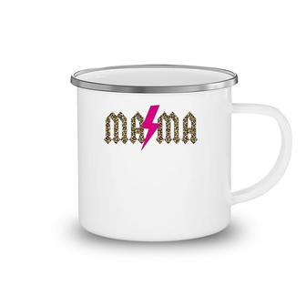 Leopard Mama Hot Pink Lightning Graphic Camping Mug | Mazezy