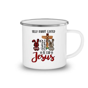 Leopard Red Plaid Silly Rabbit Easter Is For Jesus Camping Mug | Mazezy