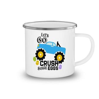 Lets Go Crush Some Eggs Blue Easter Boy Happy Easter Day Camping Mug - Seseable