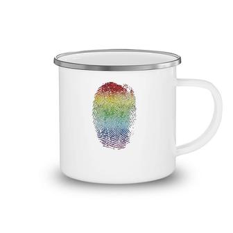Lgbt Gay Pride Rainbow Thumbprint Camping Mug | Mazezy DE