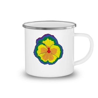 Lgbt Pansie Rainbow Gay Pride Pansy Flower Equality Camping Mug | Mazezy