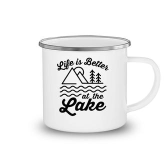 Life Is Better At The Lake Outdoors Summer Fun Camping Mug | Mazezy