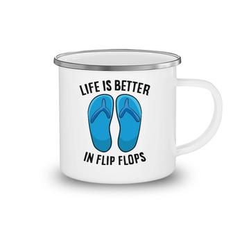 Life Is Better In Flip Flops Beach Summer Camping Mug | Mazezy