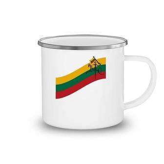 Lithuanian Vytis Swoosh Lithuania Strong Camping Mug | Mazezy