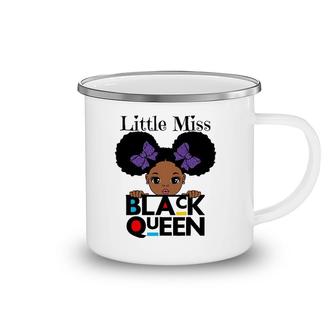 Little Miss Black Queen Melanin Brown Skin Girls Fun Cute Camping Mug | Mazezy