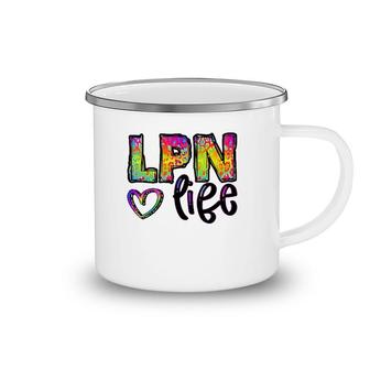 Lnp Life Heart Rainbow Text Licensed Practical Nurse Gift Camping Mug | Mazezy