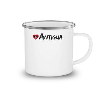 Love Antigua Heart Country Flag Souvenir Gift Camping Mug | Mazezy