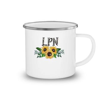 Lpn Leopard Text Sunflower Licensed Practical Nurse Gift Camping Mug | Mazezy