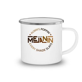 Made With Melanin Black Girl Magic Afro Beauty Black Queen Camping Mug | Mazezy