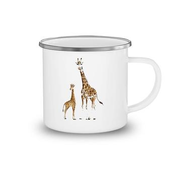 Mama And Baby Giraffe Wildlife Camping Mug | Mazezy