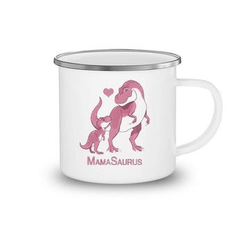 Mamasaurusrex Mommy & Baby Girl Dinosaur Camping Mug | Mazezy