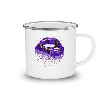 Mardi Gras Lips Queen Carnival Costume New Orleans Lips Camping Mug | Mazezy