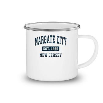 Margate City New Jersey Nj Vintage Sports Design Navy Print Camping Mug | Mazezy