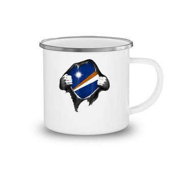 Marshall Islands Flag Marshallese Roots Dna Heritage Camping Mug | Mazezy