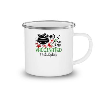 Masked And Vaccinated Activity Aide Camping Mug | Mazezy