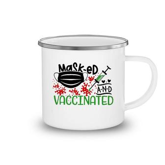 Masked And Vaccinated Camping Mug | Mazezy