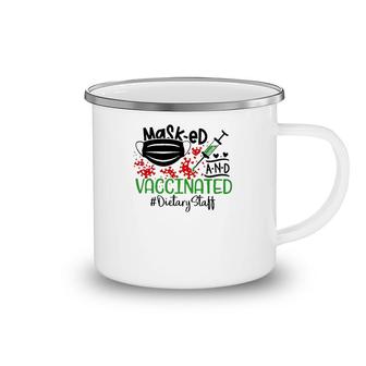 Masked And Vaccinated Dietary Staff Camping Mug | Mazezy