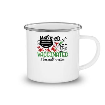 Masked And Vaccinated Funeral Director Camping Mug | Mazezy