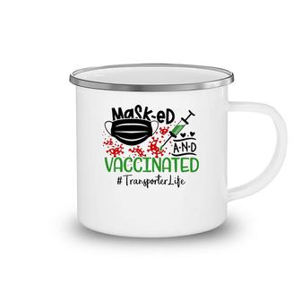 Masked And Vaccinated Transporter Camping Mug | Mazezy