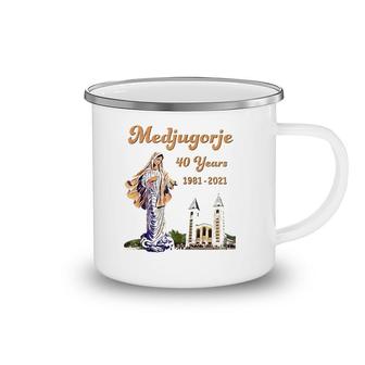 Medjugorje 40 Years Statue Of Our Lady Queen Of Peace Zip Camping Mug | Mazezy