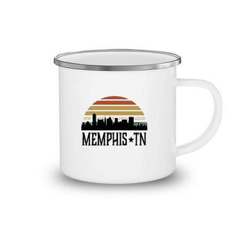 Memphis Tennessee Skyline Retro Sunset Camping Mug | Mazezy