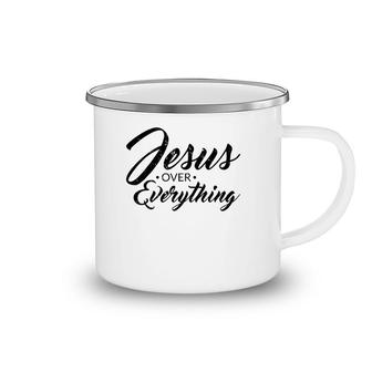 Mens Cool Christian S Men Jesus God Over Everything Gifts Camping Mug | Mazezy