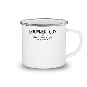 Mens Drummer Guy Definition Funny Vintage Drums Drumming Camping Mug | Mazezy