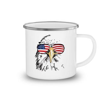 Mens Patriotic Bald Eagle Usa American Flag 4Th Of July Cool Gift  Camping Mug