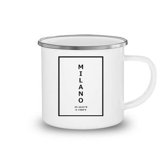 Milano Italy Coordinates Minimalist Camping Mug | Mazezy