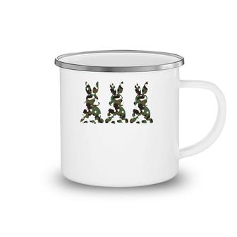 Mom And Son Matching Camouflage Bunny Rabbit Trio Easter Camping Mug | Mazezy