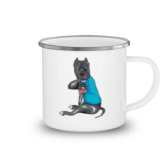 Mother's Day Gifts Funny Dog Pitbull I Love Mom Tattoo Camping Mug | Mazezy