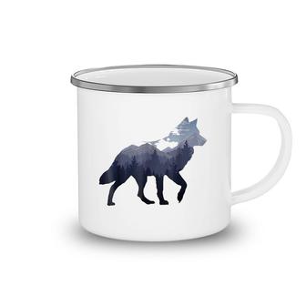 Moutain Wolf Camping Mug | Mazezy