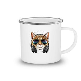 Music Cat Dj With Headphones Musical Cat Lovers Camping Mug | Mazezy