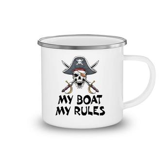 My Boat My Rules Pirate Novelty Halloween Camping Mug | Mazezy