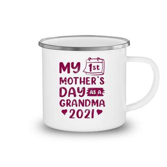 My First Mothers Day As A Grandma Happy 2021 Gram Grandkids Camping Mug | Mazezy
