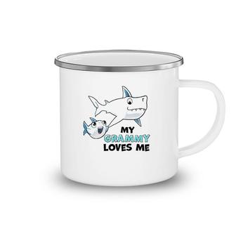 My Grammy Loves Me With Cute Sharks Baby Camping Mug | Mazezy