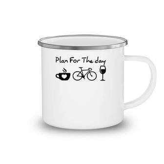 My Plan For Today Coffee Bike Wine For Funny Biker Camping Mug | Mazezy