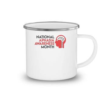 National Aphasia Awareness Month Camping Mug | Mazezy